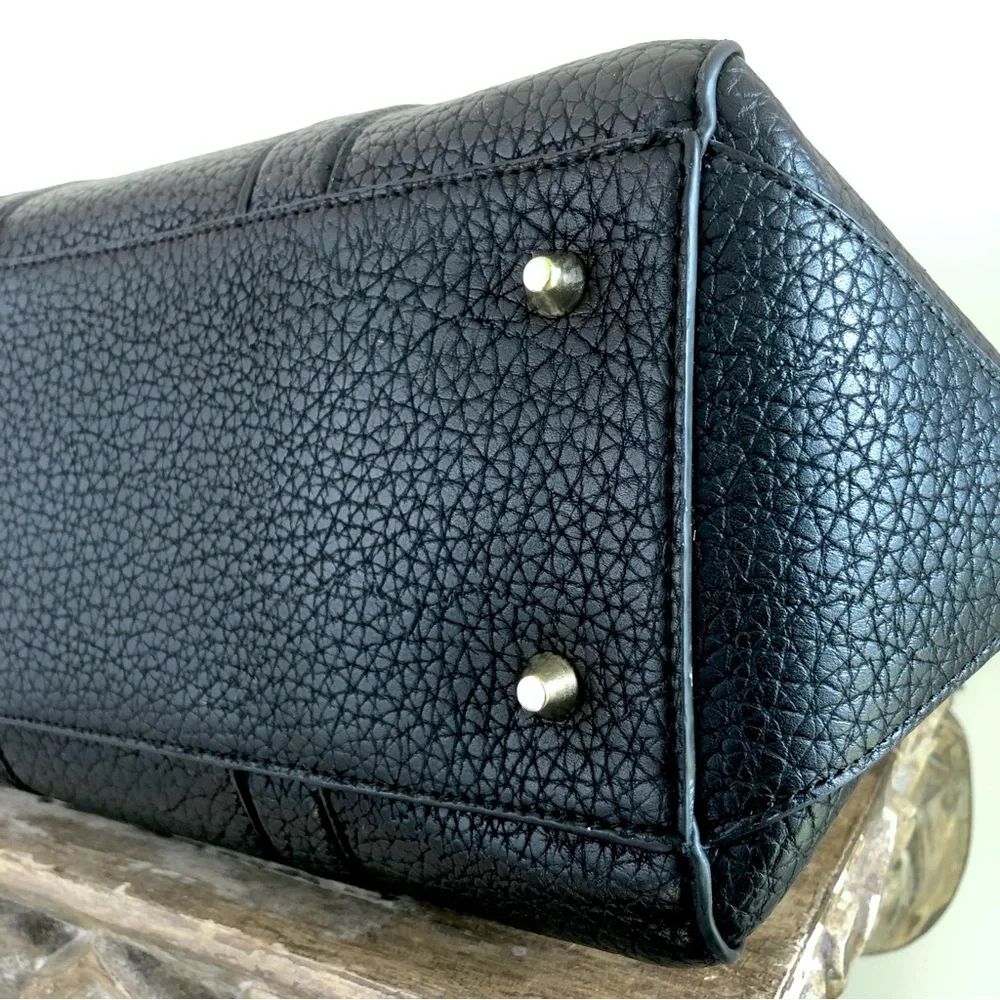 Kenzie Bag Black Tote Shoulder Gold-Tone Faux Leather Strap Medium Crossbody - Picture 11 of 16